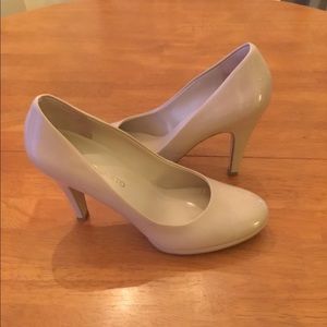 Franco Sarto Nude Patent Platform Heel